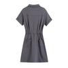 Estilo Europeo y Americano Cuello Polo Cintura Ceñida Ropa de Trabajo Vestido de Cintura Ceñida Primavera Nuevo Retro Ajustado Adelgazante Casual Falda Corta para Mujer