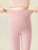 Pantalones térmicos personalizados de cachemira y seda para mujeres embarazadas, estilo otoño e invierno, leggings de maternidad no restrictivos, leggings de maternidad para petite