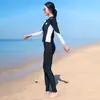 Roupa de Mergulho Coreana Feminina Dividida Protetor Solar Roupa de Banho Calça de Manga Longa Roupa de Água-viva Secagem Rápida Emagrecedora Roupa de Surf Roupa de Banho para Mergulho