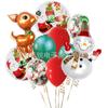 Paquete de Globos Navideños Transfronterizos Papá Noel Muñeco de Nieve Alce Bastón Caramelo Globo de Película de Aluminio Decoración para Fiesta de Año Nuevo