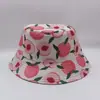 Chapéu de Pescador Casual Europeu e Americano com Estampa de Frutas para Viagem ao Ar Livre, Chapéu Bucket Moderno, Chapéu de Sol Europeu e Americano com Proteção Solar