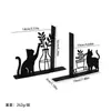 Soportalibros de Hierro con Forma de Animal Gato Negro Lindo Transfronterizos, Soportalibros de Dibujos Animados Creativos y de Moda, Adornos de Almacenamiento de Libros para Escritorio