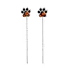 Gato Leopardo Negro Pata de Gato Oreja Línea Personalizada Huella de Pata Inteligente Cadena de Oreja Chica Milenaria Picante Llama Borla Larga Pendientes de Gato