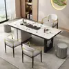Mesa de centro de losa de roca de lujo, mesa de té de oficina de alta gama, mesa de té kung fu moderna minimalista para el hogar, juego de mesa y silla para balcón