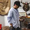 Camisa Jerenou retro com gola alta masculina manga longa outono 2026 nova tendência solta casual preta masculina