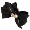 Horquilla de estilo francés con lazo de cuentas de camelia, elegante horquilla estilo Chanel con bola, tocado de cola de caballo alta para mujer