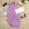 Traje de otoño para niños y niñas estilo europeo y americano, traje de moda Ins, chaqueta de traje sin mangas + strapless + shorts, traje de tres piezas