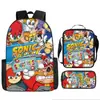 Popular Mochila de Comercio Exterior de Dibujos Animados Sonic para Estudiante de Escuela Primaria Mochila de Tendencia Transfronteriza Bolso Escolar Europeo y Americano