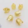 Accesorios de bricolaje en stock, 10 x 12 mm, flor de cuatro hojas dorada/bronce.