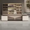 Mesa executiva de luxo, design moderno simples, mesa de presidente, mesa de CEO, mesa executiva, conjunto de mesa e cadeira para escritório de gerente