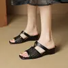 Chanclas de cuña hueca tejidas para mujer 2026 Nuevas Sandalias Casuales de Verano Abiertas que Aumentan la Altura Cómodas para Mujer