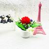 Mini Ornamentos de Mesa de Planta Envasada Simulada Flor Falsa Flor de Plástico Bonsai Novo Crisântemo Bonsai de Bola Única em Forma de Pequeno Vaso Transfronteiriço