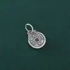 Colgante de Moneda Tai Sui de Plata de Ley S925 Amuleto Bagua Taoísta Pulsera de Cuerda Trenzada Hecha a Mano para DIY Colgante Accesorios de Plata