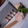Aretes de Perlas de Agua Dulce Naturales para Mujer, Lujo Ligero, Gama Alta, Colgante de Frijol Dorado de Nicho, Aretes Sencillos de Plata S925
