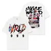 Camiseta de manga corta lavada estampada de hip-hop americano transfronterizo Juice wrld Cuello redondo holgada casual Sudadera con capucha para hombre