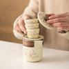 Juego de té de viaje Ru Kiln, equipo para acampar al aire libre para beber té, juego pequeño de Kung Fu, una tetera, una taza, taza exprés portátil