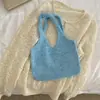 Bolso rojo suave estilo coreano, nueva colección otoño 2026, bolso tote tejido, casual y chic, tamaño pequeño, para mujer