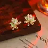 Brincos de flor de diamante de agulha de prata Widney temperamento elegante luxo leve alto senso moda simples brincos curinga atacado