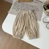 Pantalones Capris para Niños 2026 Verano Nuevos Estilo Coreano Pantalones Casuales Lisos Finos para Niños Pantalones Sueltos para Niños Pequeños y Niños Pequeños Modernos