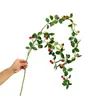 Planta de Simulação Mori Galho de Fruta Silvestre Framboesa Videira com Frutas Penduradas Flor Artificial Fruta Vermelha Fruta da Sorte Cenário Layout Flor Decorativa