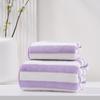 Toalla de Terciopelo Coral Rayada Absorbente Suave Engrosada Juego de Toallas Toalla Facial para Pareja Toalla de Baño de Uso Diario para Adultos