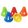 Cubo Señalizador con Agujero Cubo Cónico Entrenamiento de Fútbol Bloqueo de Carretera Cubo Obstáculo de Entrenamiento Multifuncional Cubo Cono de Helado Cubo Señalizador a Prueba de Viento
