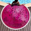 Toalla de playa redonda transfronteriza borla de microfibra Toalla de baño de frutas toalla bufanda mantel tapete de picnic personalizado
