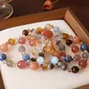 Nuevo Pulsera de Cristal Amarillo Torre Natural de Venta Caliente al Por Mayor, Collar de Cuentas, Pulsera de Flor de Resina Roja de Cristal Multicolor