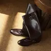 Couro bovino de grão integral Hepburn & lavado, de calçar, novo modelo de bota longa, botas western