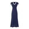 Vestido Retro Francês com Decote em V e Renda, Estilo Elegante, Nova Chegada Primavera 2026, Vestido Midi de Bolinhas Estilo Resort à Beira-Mar