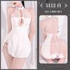 Fantástica Lencería Sexy Cheongsam Retro Encaje Caliente Hueco Espalda Hermosa Tentación Encaje con Cordones Abertura Lateral Uniforme para Mujeres