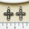 Colgante Mixto de 18 Piezas de Aleación de Zinc Plata Antigua Corazón Calado Cruz para Pulsera DIY Collar Llavero Accesorios de Joyería