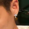 Brincos de Argola Cruzados Bicolores Moda Europeia e Americana Prata de Lei S925 Brincos de Zircônia Simples de Alta Qualidade Brincos Personalizados Bonitos