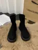 Botas de Moda Versátiles, Tendencia, Ajustadas, Suela Gruesa, Estilo Martin, Elásticas, para Mujer, Forradas de Polar, Cortas, Otoño e Invierno 2026