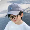 Boné de Baseball Infantil para Meninos e Meninas, Estilo Coreano Bordado com Letra S, Aba Curva, Chapéu de Sol para Uso Externo para Alunos do Ensino Fundamental, Moderno
