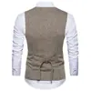 Talla europea 2024 nuevo chaleco de traje de espiga para hombre chaleco de hombre retro de un solo botón con bolsillo real chaleco chaqueta chaqueta