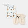 Conjunto de Verão Infantil Kaka Panda Regata Shorts Duas Peças Meninos Roupas de Verão para Meninas Roupa Casual de Verão Infantil Roupas para Bebê