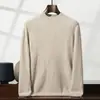 Suéter Masculino de Alto Padrão 100% Caxemira Outono e Inverno 2024 Gola Alta Meia Gola Caimento Solto Espessado Suéter para Usar por Baixo