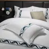 Juego de Cama de Cuatro Piezas Estilo Hotel para Casas de Huéspedes, Juego de Tres Piezas de Sábana Blanca y Funda Nórdica, Lino, Ropa de Cama para Hospital