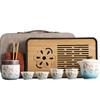 Juego de Té Kung Fu de Alta Gama Oficina Preparación de Té Porcelana Blanca Juego de Té de Viaje Cerámica Portátil Taza Rápida Juego de Almacenamiento para Exteriores