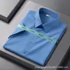 Camisa de Seda de Amora de Alta Qualidade para Homens, Manga Longa e Manga Curta, Traje Formal de Negócios, Roupa Profissional, Não Amassa, Camisa de Modal Seda de Gelo Fluida