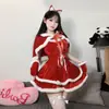 Amor Ropa Interior Sexy Uniforme Traje Sexy de Navidad Uniforme Falda Roja de Tirantes de Felpa Traje de Pura Pasión