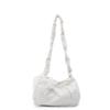 Bolsa de Mão Artística com Alça de Ombro Plissada Floral Nova de Verão 2025 com Laço de Renda Bolsa de Ombro para o Trabalho Bolsa Transversal