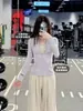 Chamarra de Yoga Ajustada con Protección Solar para Mujer 2026 Principios de Otoño Casual Deportiva Adelgazante Ropa de Fitness Conjunto de Ciclismo Top