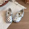Zapatos de Princesa de Lunares para Niñas Estilo Otoño Nuevo Zapatos Cuadrados con Hebilla Versátiles y de Moda Zapatos de Cuero Suaves y Antideslizantes Zapatos Individuales de Moda para Niños