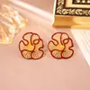 Pendientes de Camelia Recortados Estilo Retro de Hong Kong, Populares Pendientes de Moda Exquisitos para Otoño e Invierno, Pendientes de Estilo Genial