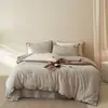 Juego de Cuatro Piezas de Algodón y Lino de Alta Gama Oriental Yama, Sábana y Funda de Edredón de Lino, Absorbente de Humedad y Transpirable, Ropa de Cama Simple y Lujosa con una Sensación Premium