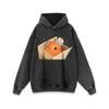 Sudadera con capucha retro americana de calle pesada lavada con efecto desgastado vintage estilo hip-hop holgado para hombre y mujer de manga larga a la moda