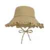 Chapéus de Sol para Exterior Primavera e Verão para Mulheres, Chapéus Fashion de Estilo Coreano com Proteção Solar Que Fazem o Rosto Parecer Menor, com Renda e Aba Larga, Chapéus de Pescador