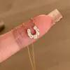 Collar con Colgante Hebilla de Herradura en Forma de U Estilo Coreano, Cadena Minimalista Versátil de Nicho para Clavícula, Exquisito Accesorio de Viaje para Mujeres, Venta al por Mayor